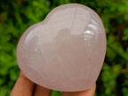 Polished Gemmy Rose Quartz Hearts x 6 From Madagascar - Toprock Gemstones and Minerals 