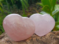 Polished Gemmy Rose Quartz Hearts x 6 From Madagascar - Toprock Gemstones and Minerals 