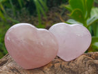 Polished Gemmy Rose Quartz Hearts x 6 From Madagascar - Toprock Gemstones and Minerals 
