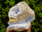 Natural Large Blue Lace Agate Geode Specimens x 4 From Nsanje, Malawi