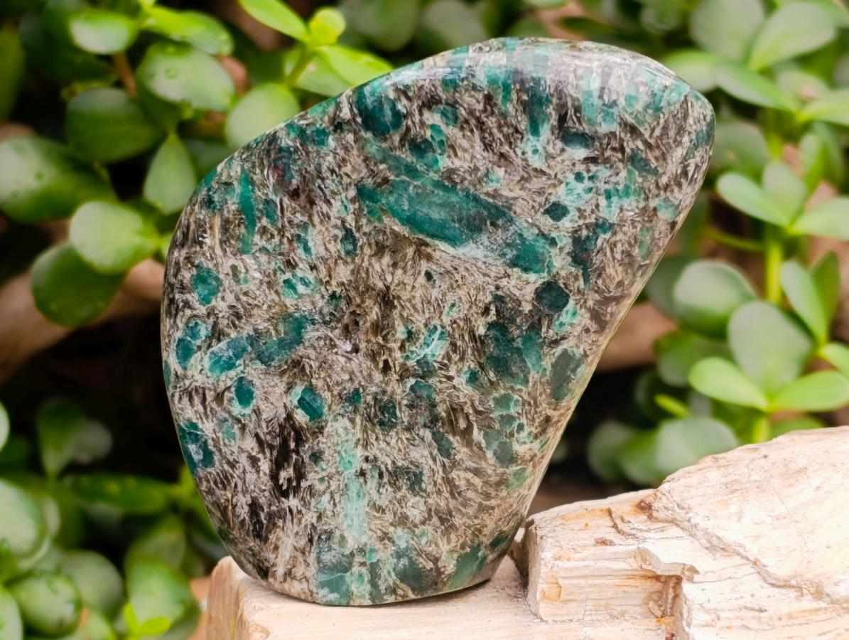 Polished Emerald Mica 'Mutokolite' Standing Free Forms x 2 From Mutoko, Zimbabwe - Toprock Gemstones and Minerals 