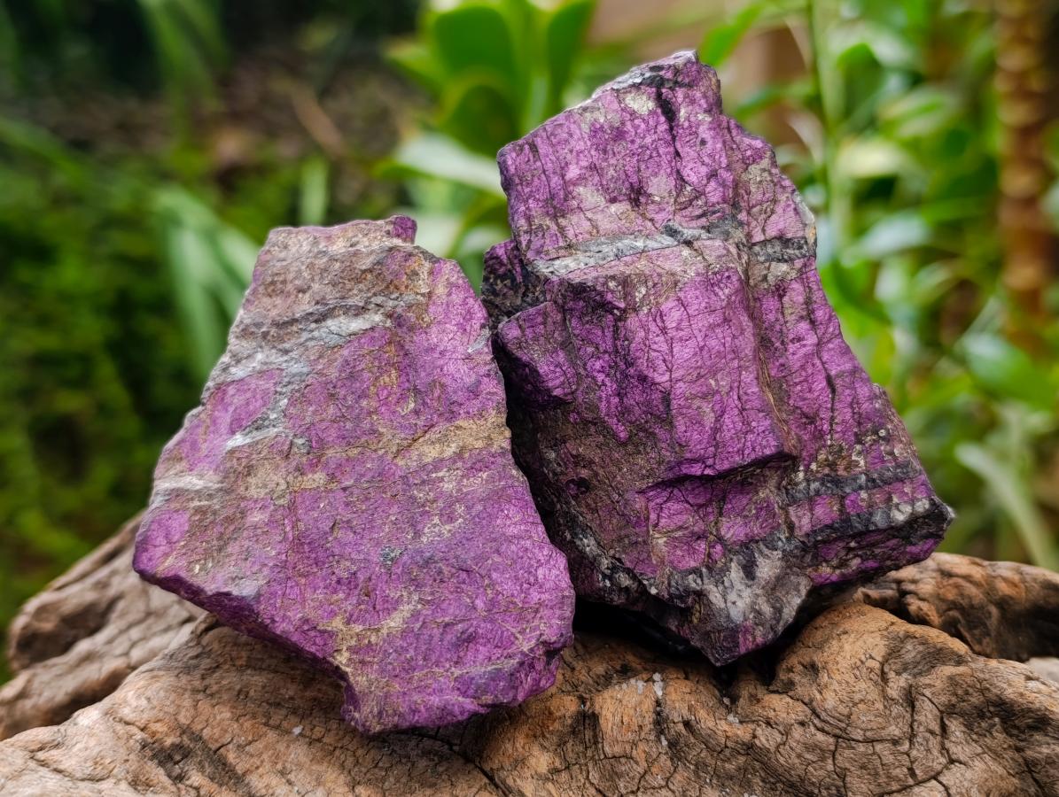 Natural Metallic Cobbed Purpurite Specimens x 6 From Erongo, Namibia