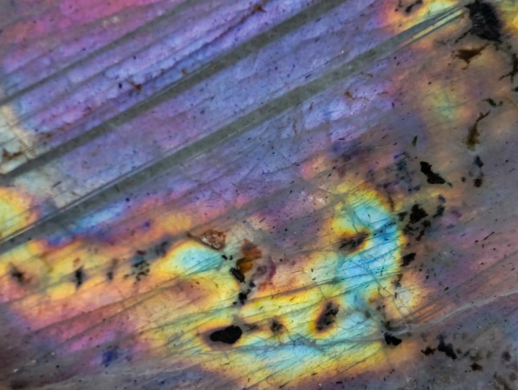 Polished Rare Purple Sunset Flash Labradorite Standing Free Forms x 7 From Madagascar