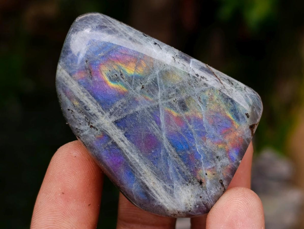 Polished Rare Purple Sunset Flash Labradorite Standing Free Forms x 7 From Madagascar