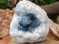 Natural Blue Celestite Geode and Cluster Specimens x 2 From Sakoany, Madagascar