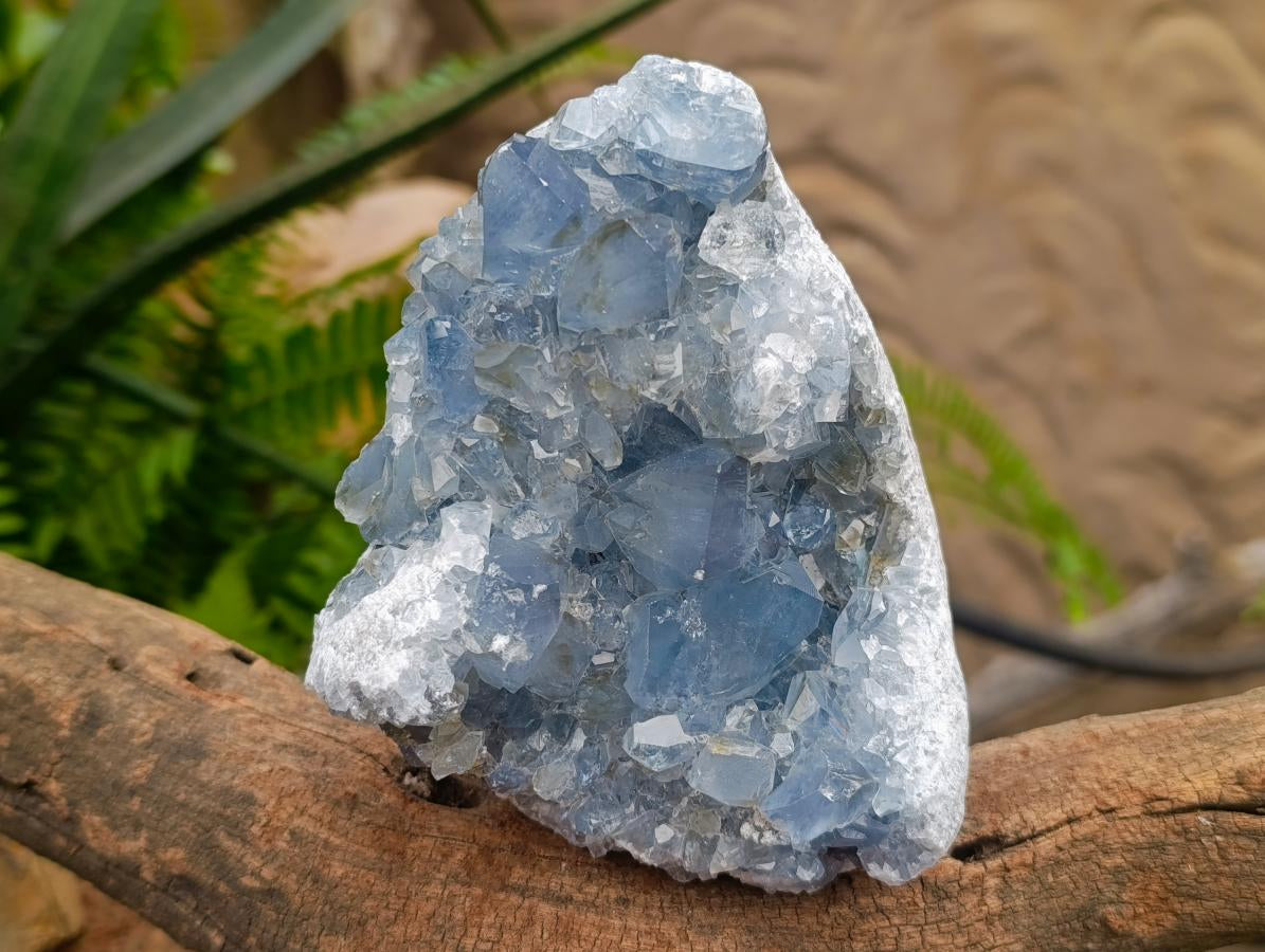 Natural Blue Celestite Geode and Cluster Specimens x 2 From Sakoany, Madagascar