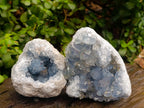 Natural Blue Celestite Geode and Cluster Specimens x 2 From Sakoany, Madagascar