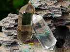 Polished Clear and Smokey Quartz Double Terminated Crystals x 12 From Madagascar - Toprock Gemstones and Minerals 