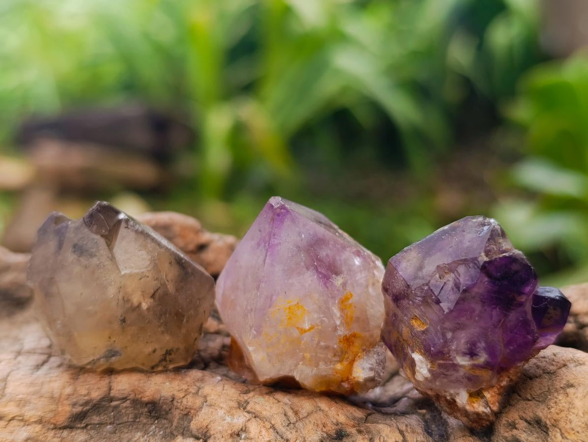 Natural Small Window Smokey Amethyst Crystals x 35 From Ambatondrazaka, Madagascar - Toprock Gemstones and Minerals 