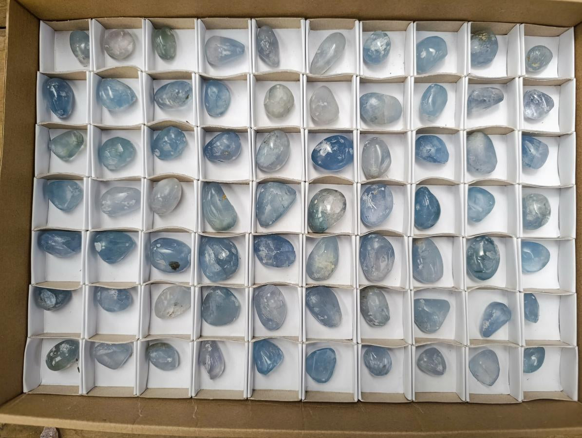 Polished Mini Blue Celestite Free Form Crystals x 70 From Sakoany, Madagascar