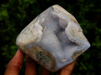 Polished Blue Lace Agate Standing Free Forms x 2 From Nsanje, Malawi