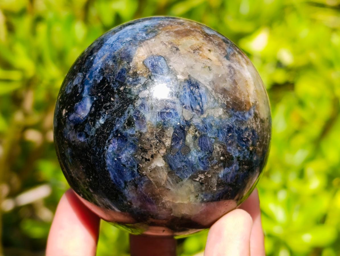 Polished Blue Iolite "Water Sapphire" Spheres x 3 From Madagascar - Toprock Gemstones and Minerals 