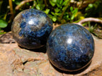 Polished Blue Iolite "Water Sapphire" Spheres x 3 From Madagascar - Toprock Gemstones and Minerals 
