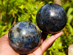 Polished Blue Iolite "Water Sapphire" Spheres x 3 From Madagascar - Toprock Gemstones and Minerals 