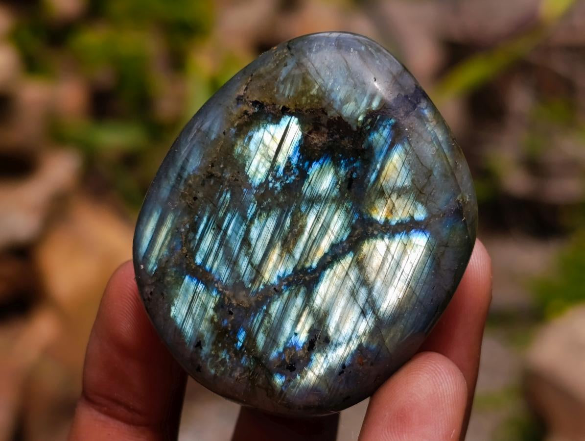Polished Labradorite Palm Stones x 12 From Madagascar