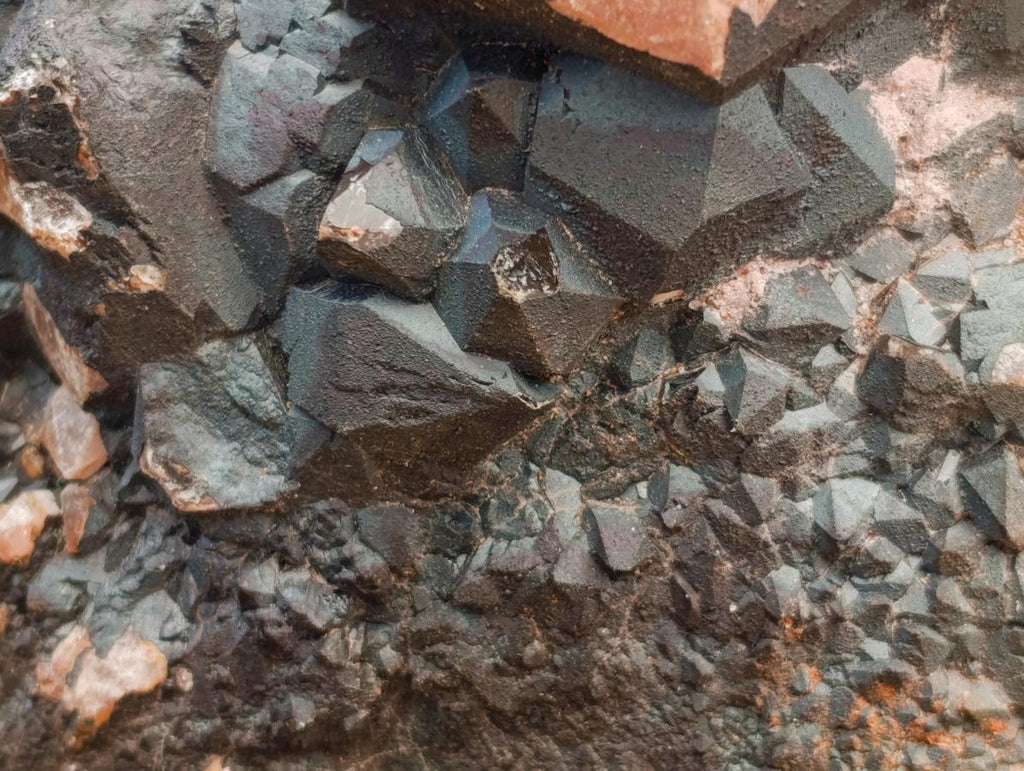 Natural Large Blacknite Quartz Cluster with Red Hematoid x 1 From Madagascar