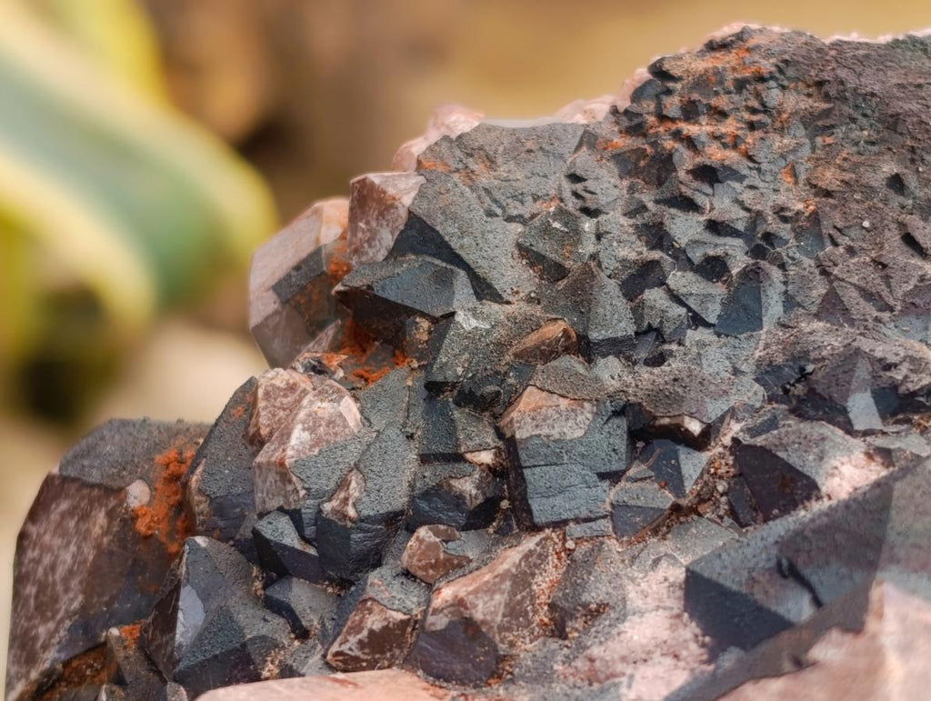 Natural Large Blacknite Quartz Cluster with Red Hematoid x 1 From Madagascar