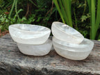 Polished Girasol Pearl Quartz Bowls x 4 From Ambatondrazaka, Madagascar