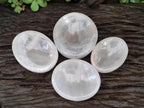 Polished Girasol Pearl Quartz Bowls x 4 From Ambatondrazaka, Madagascar