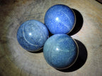 Polished Lazulite Spheres x 3 From Madagascar - Toprock Gemstones and Minerals 