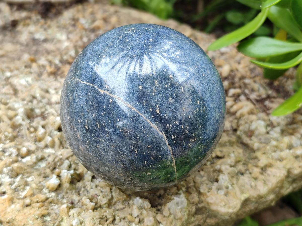 Polished Lazulite Spheres x 3 From Madagascar - Toprock Gemstones and Minerals 
