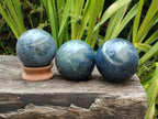 Polished Lazulite Spheres x 3 From Madagascar - Toprock Gemstones and Minerals 