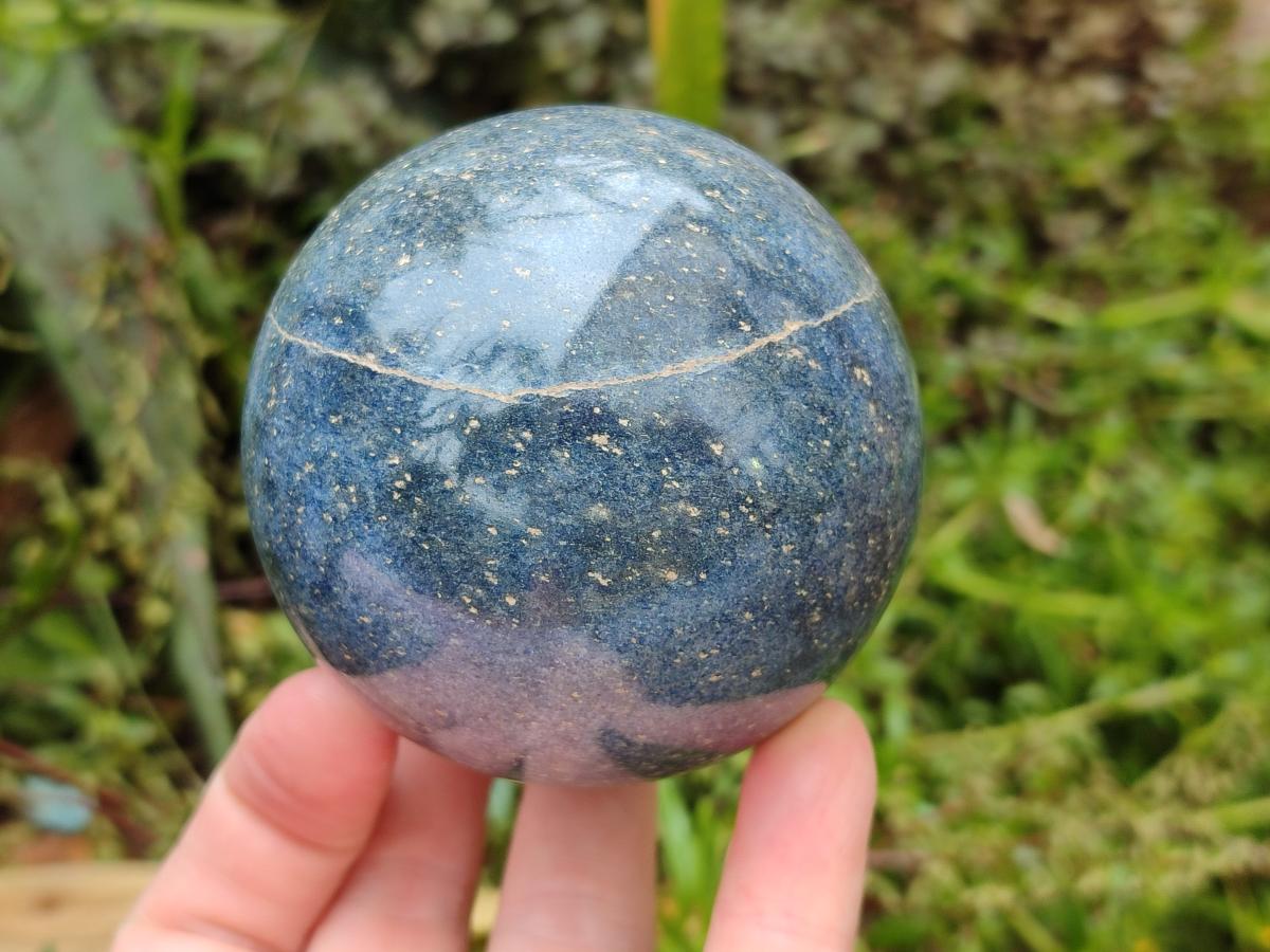 Polished Lazulite Spheres x 3 From Madagascar - Toprock Gemstones and Minerals 