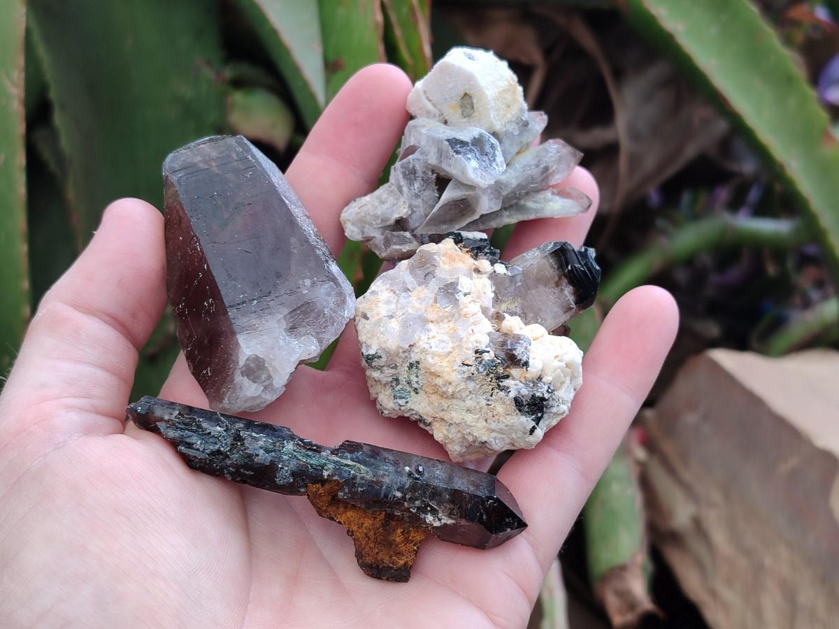 Natural Smokey Quartz Clusters with Associated Minerals x 13 From Zomba Plateau, Malawi - Toprock Gemstones and Minerals 