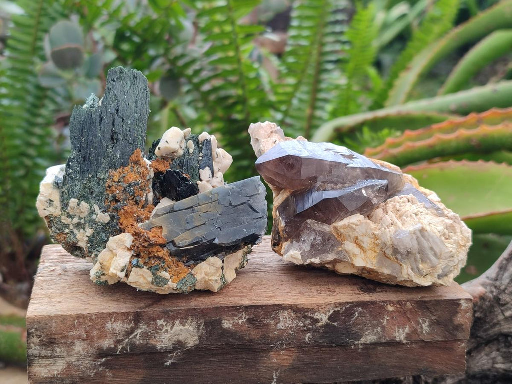 Natural Smokey Quartz Clusters with Associated Minerals x 13 From Zomba Plateau, Malawi - Toprock Gemstones and Minerals 