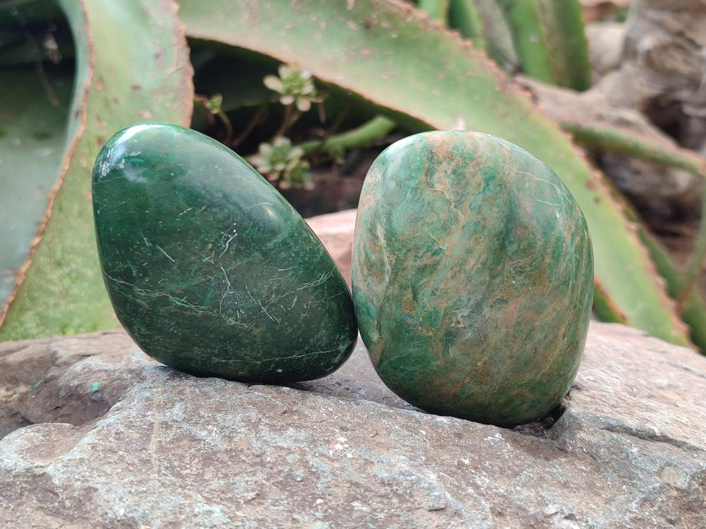 Polished Verdite Palm Stones x 6 From Zimbabwe - Toprock Gemstones and Minerals 