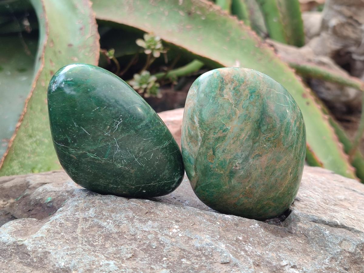 Polished Verdite Palm Stones x 6 From Zimbabwe - Toprock Gemstones and Minerals 