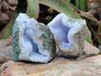 Natural Blue Lace Agate Geode Specimens x 6 From Nsanje, Malawi