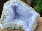 Natural Blue Lace Agate Geode Specimens x 6 From Nsanje, Malawi