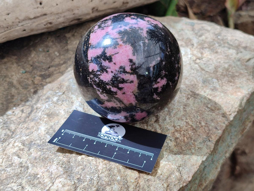 Polished Large Rhodonite Gemstone Sphere x 1 From Ambindavato, Madagascar - Toprock Gemstones and Minerals 