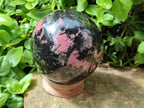 Polished Large Rhodonite Gemstone Sphere x 1 From Ambindavato, Madagascar - Toprock Gemstones and Minerals 