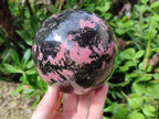 Polished Large Rhodonite Gemstone Sphere x 1 From Ambindavato, Madagascar - Toprock Gemstones and Minerals 