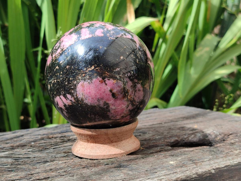 Polished Large Rhodonite Gemstone Sphere x 1 From Ambindavato, Madagascar - Toprock Gemstones and Minerals 