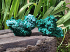 Natural Rare Malachite Pseudomorph Specimens x 2 From Kolwezi, Congo