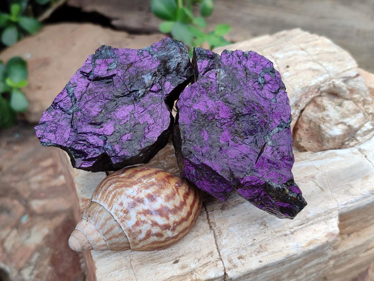 Natural Metallic Cobbed Purpurite Specimens x 12 From Erongo, Namibia
