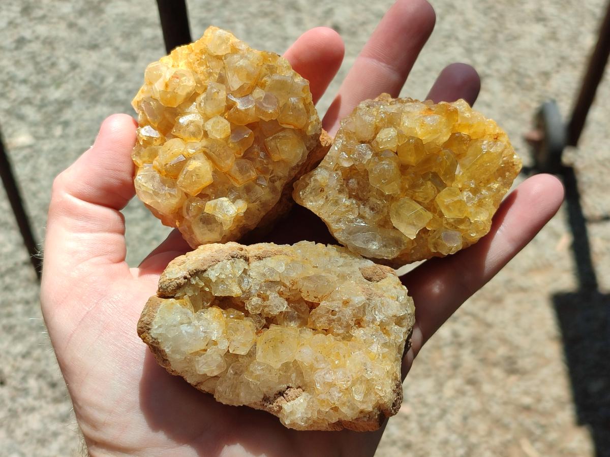 Natural Limonite Quartz Clusters x 12 From Solwezi, Zambia