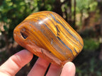 Polished Jumbo Golden Tigers Eye with Banded Iron Stone Free Forms x 3 From Prieska, South Africa - Toprock Gemstones and Minerals 
