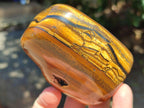 Polished Jumbo Golden Tigers Eye with Banded Iron Stone Free Forms x 3 From Prieska, South Africa - Toprock Gemstones and Minerals 