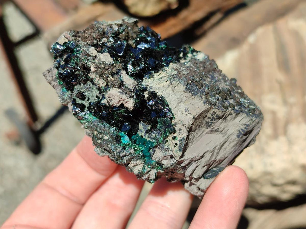 Natural Libethenite Crystals on Dolomite Matrix Specimens x 6 From Shituru, Congo