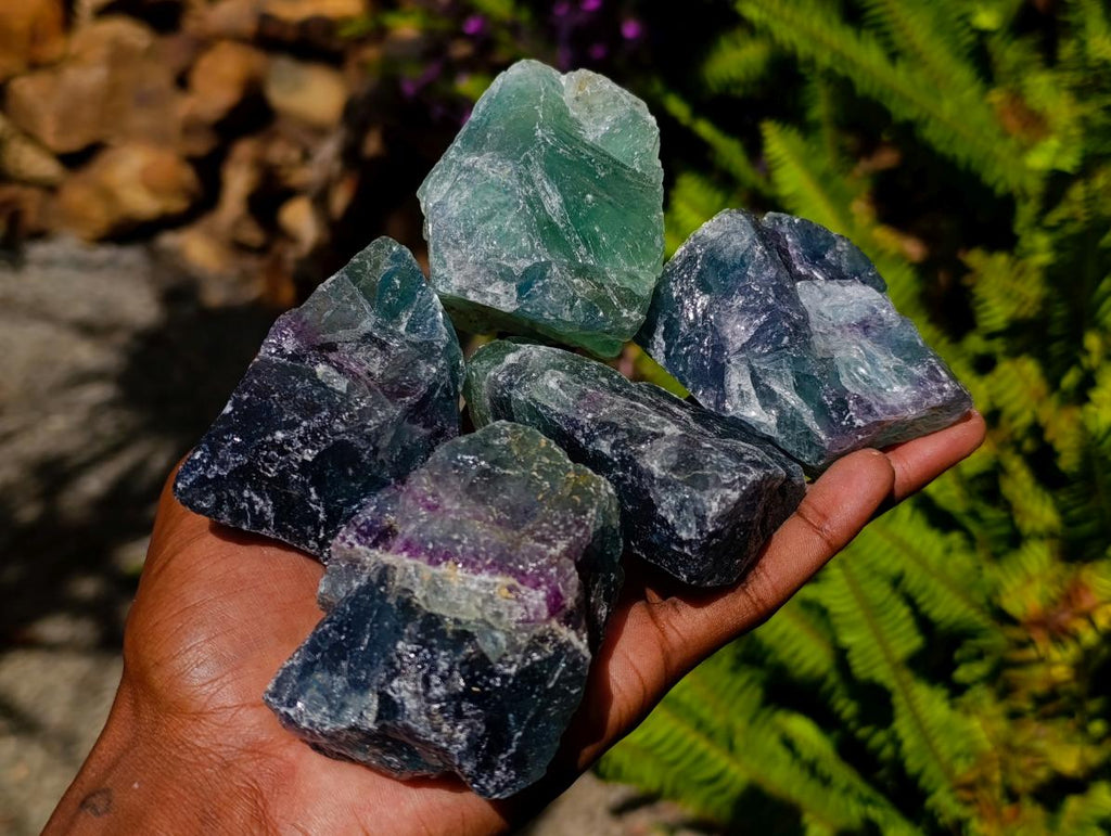 Natural Watermelon Fluorite Cobbed Specimens x 14 From Uis, Namibia