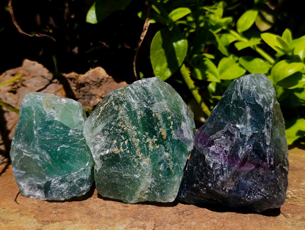 Natural Watermelon Fluorite Cobbed Specimens x 14 From Uis, Namibia