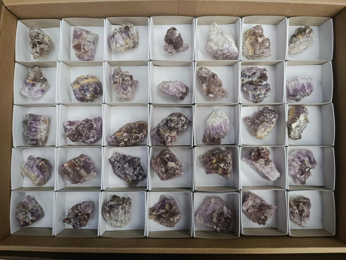 Natural Rare Amethyst Asylum Quartz Clusters x 35 From Luena, Congo