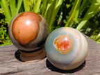 Polished Polychrome Jasper Spheres x 2 From NW Coast, Madagascar