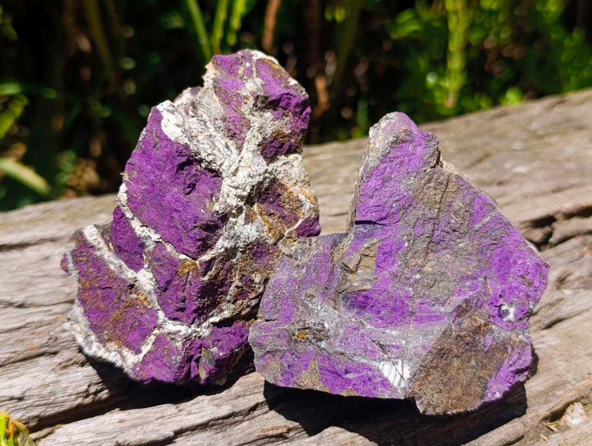 Natural Metallic Cobbed Purpurite Specimens x 6 From Erongo, Namibia