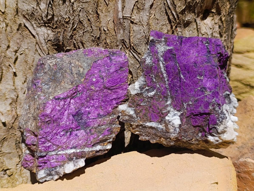 Natural Metallic Cobbed Purpurite Specimens x 6 From Erongo, Namibia