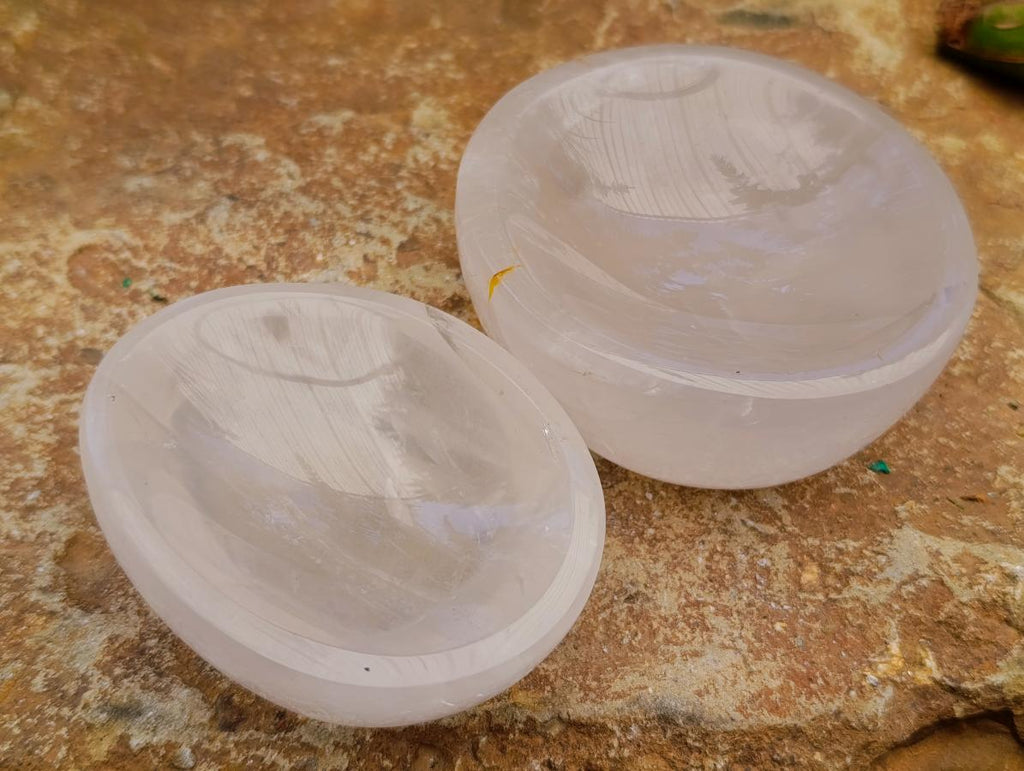 Polished Girasol Pearl Quartz Bowls x 4 From Ambatondrazaka, Madagascar